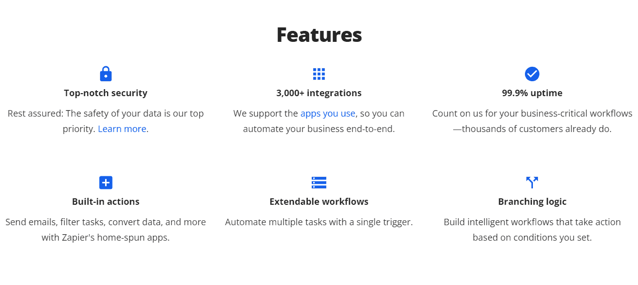 Zapier Features (विशेषताएँ)